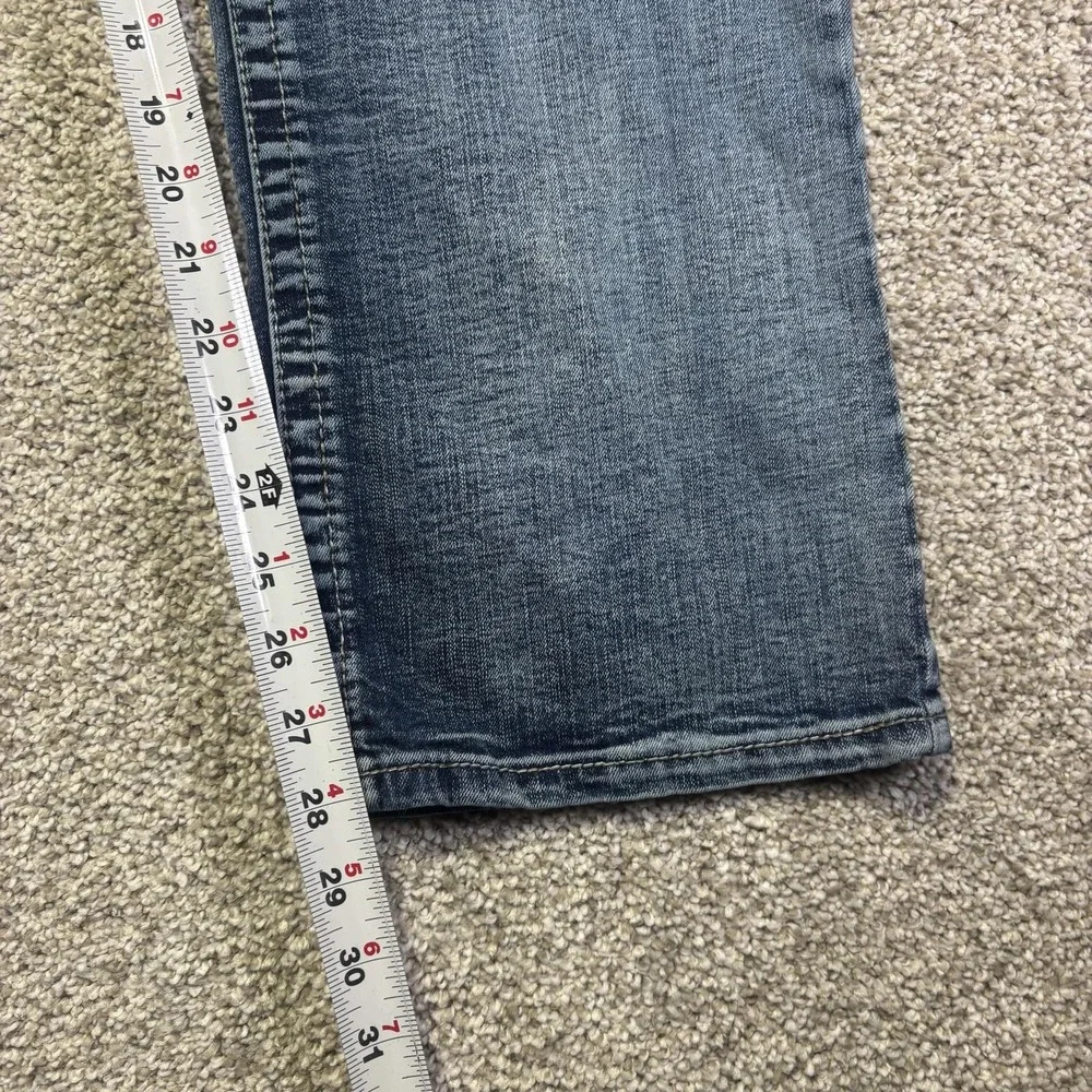 Axel Slim Boot Jeans Mens 34x30 Blue Medium Wash Slim Bootcut Denim Distressed